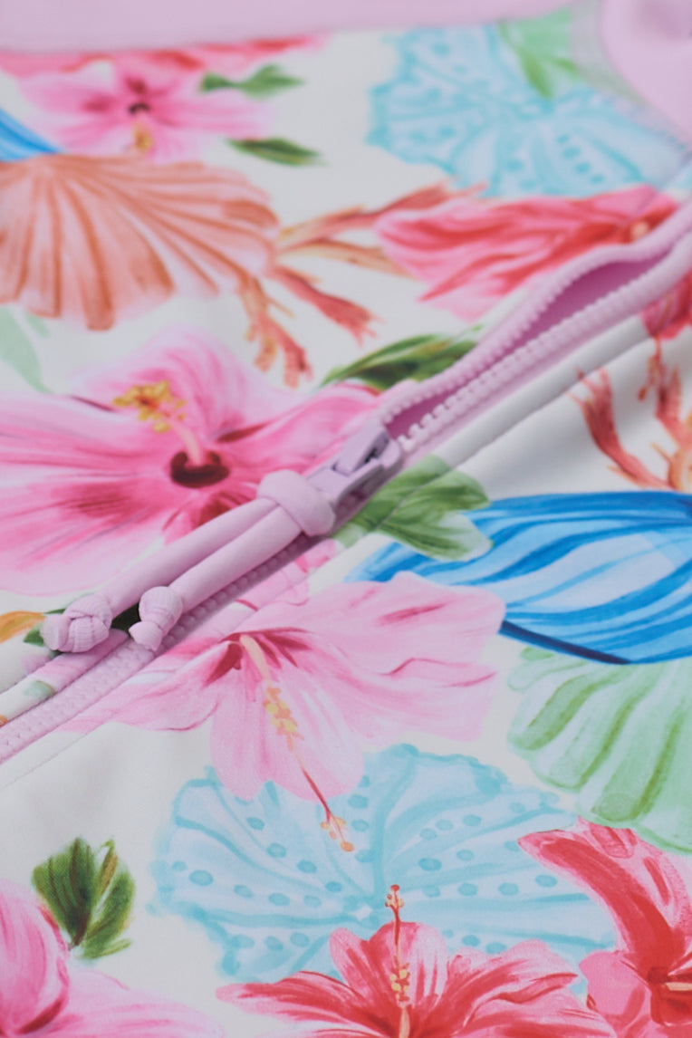 The 'Floral' 2-Piece Rash Guard Swimsuit Set