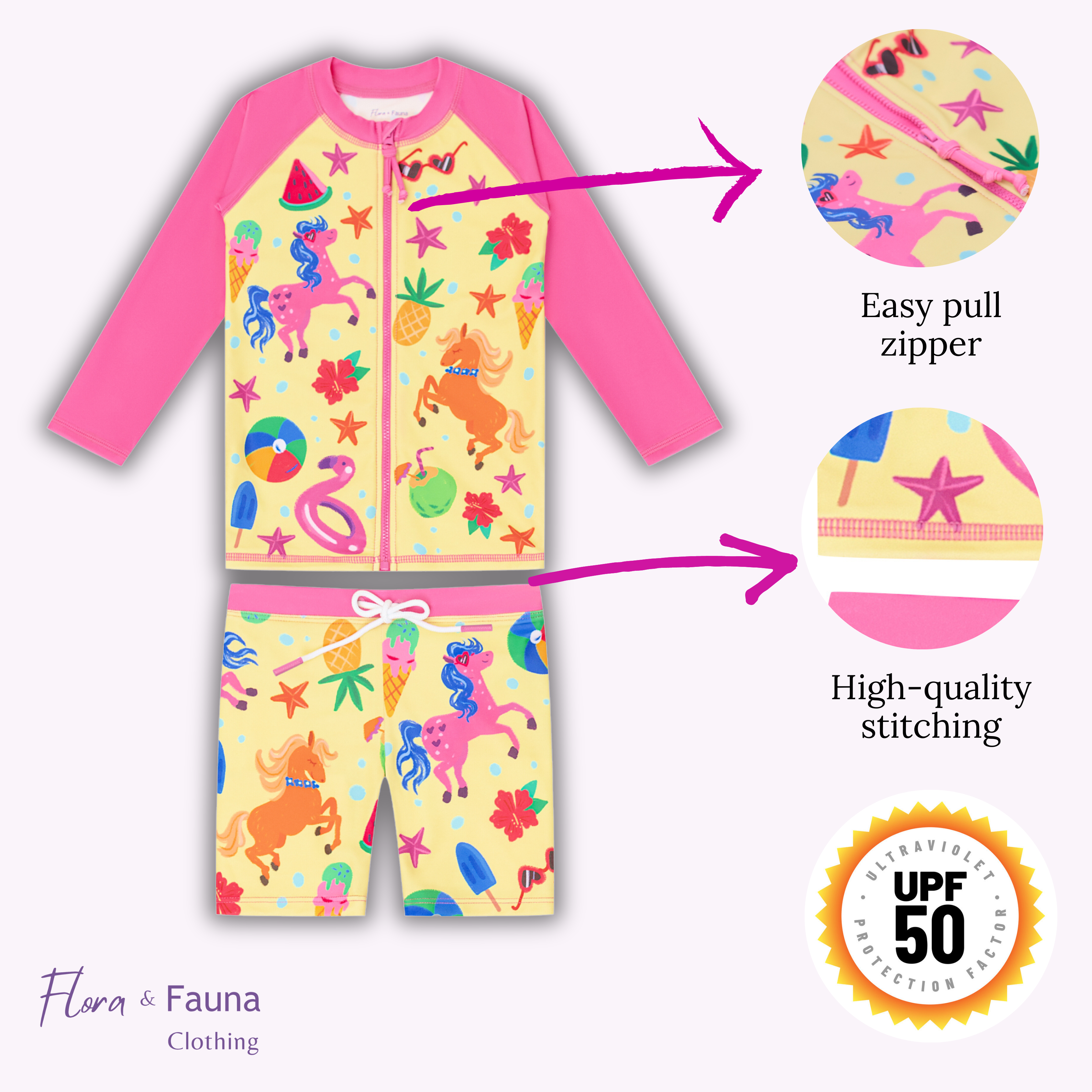 The 'Seaside Pony' 2-Piece Swim Set